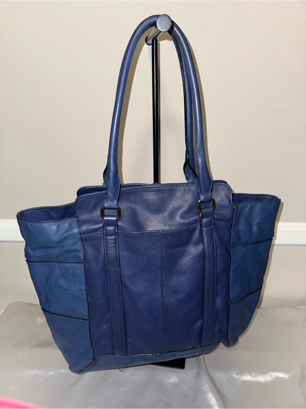 Kelsi Dagger Blue Leather Tote Bag